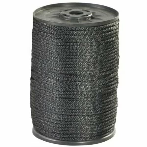 1/8'', 320 lb, Black Solid Braided Nylon Rope, Bsc Preferred, Mfr#: S-15354